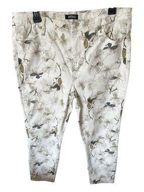 Buffalo David Bitton White Floral Slim Pants